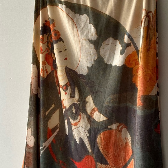 Rare Vintage Vivienne Tam Kuan Yin Buddha 90's Skirt Designer Size 2 M - Picture 6 of 8